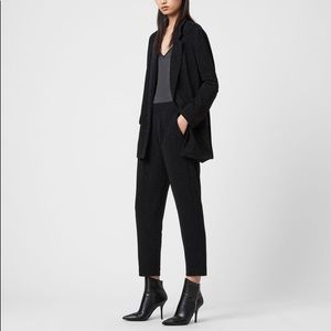 All Saints Aleida Shimmer Black Trouser Pants